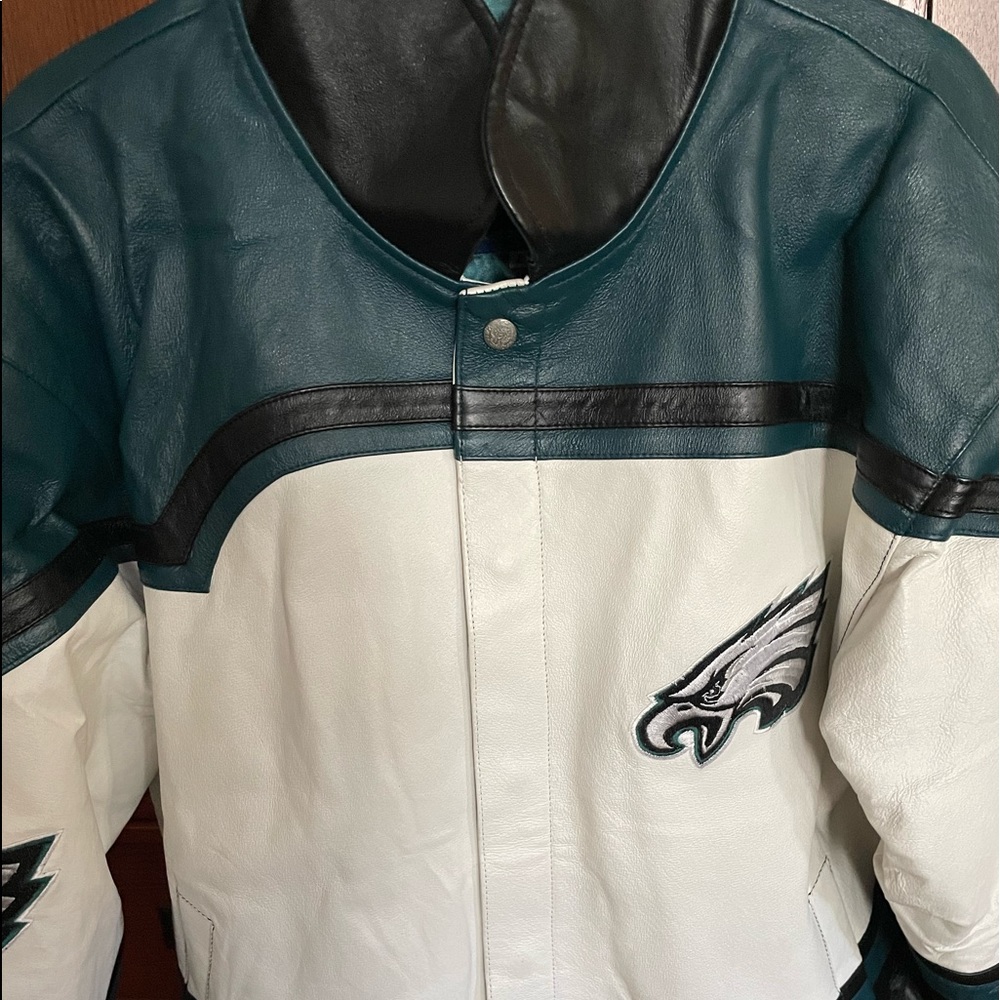 Mens Philadelphia Eagles Leather Bomber Jacket